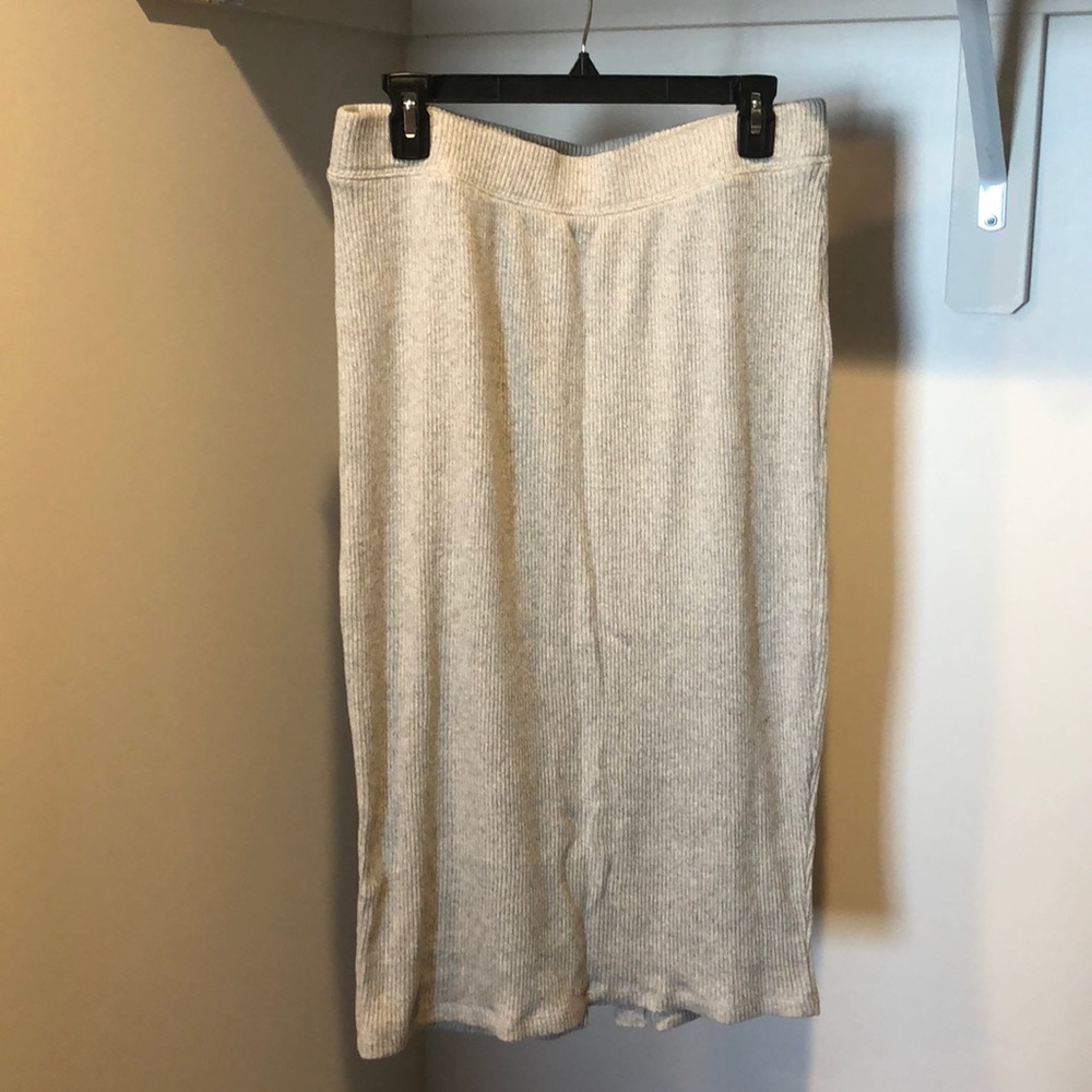 Grey ribbed cotton skirt